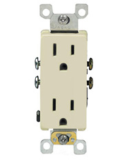 Leviton Decora 15A Duplex Receptacle - Ivory