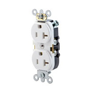 Leviton 20A Duplex Receptacle, NEMA 5-20R - White