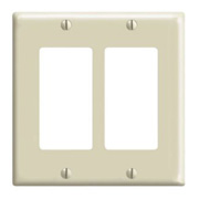 Leviton 2 Gang Decora Cover Plate - Ivory