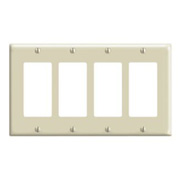 Leviton 4-Gang Decora Cover Plate - Ivory