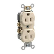 Leviton 15A Commercial Receptacle, Back & Side Wired - Ivory