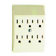 6 Outlet Grounding Tap - Ivory